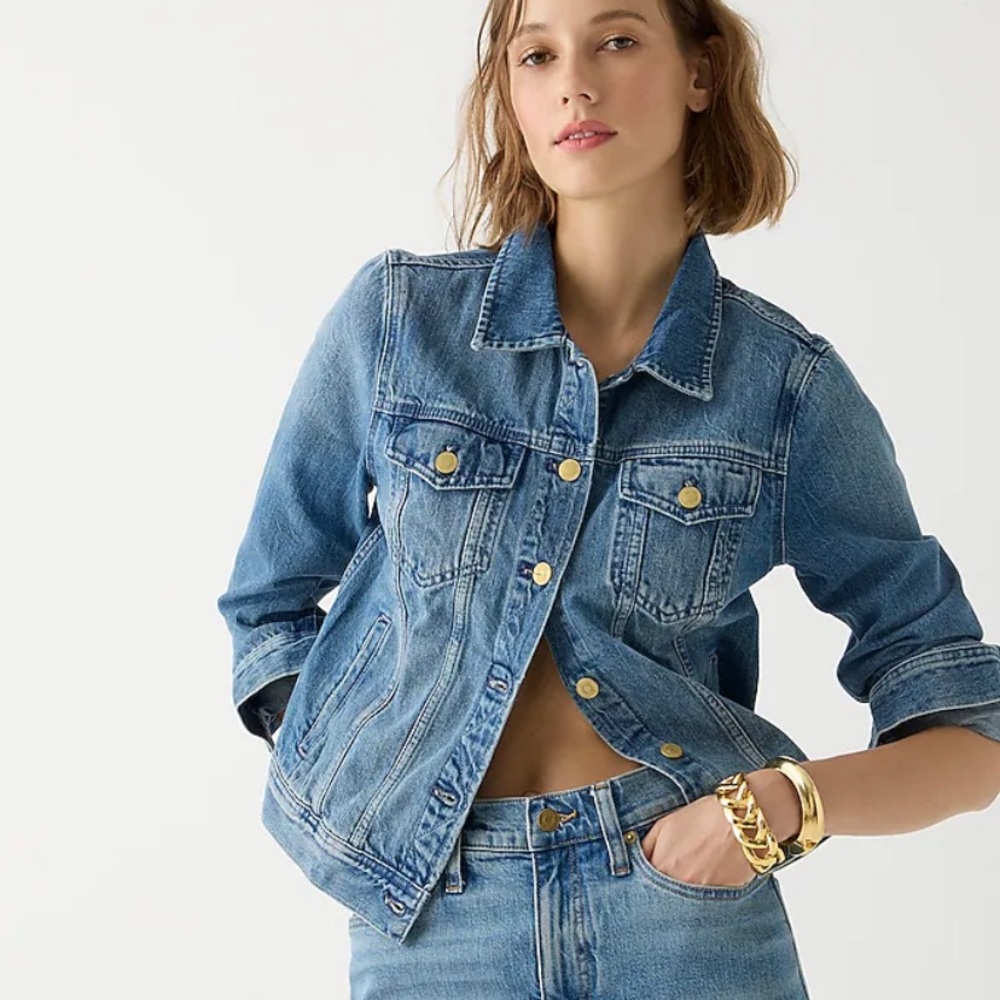 🤍 J. Crew Classic Denim Blue Jacket Size S/M